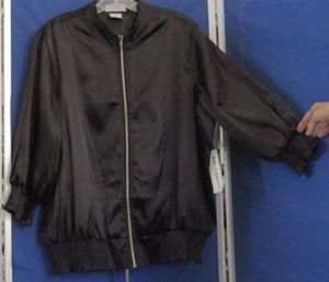 NWT Trendy JAMIE NICOLE Zip Front TOP Jacket w/.Elastic HEM & SLEEVE Black 18 - Picture 1 of 7