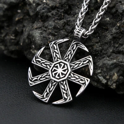 Nordic Viking Slavic Kolovrat Necklace Stainless Steel Necklace - Bild 1 von 4