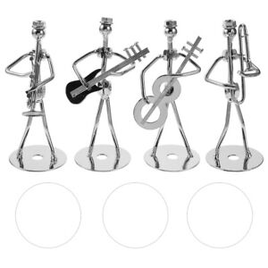  4 pièces figurine de musicien table mini accessoires pour poupées dîner