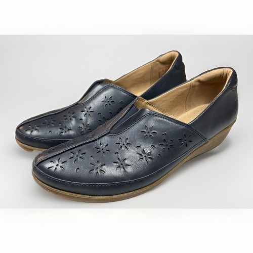 Clarks Collection Scarpe Mocassini Donna Pelle Slip on Taglia 10 M Blu Floreale