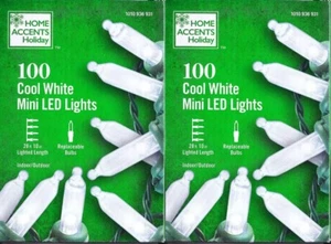 200 LED COOL WHITE Mini Lights Green Wire INDOOR/OUTDOOR by Home Accents - Picture 1 of 2