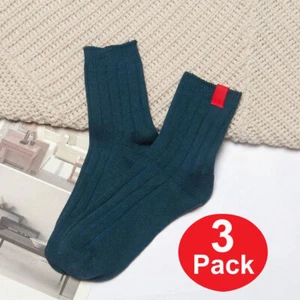 3 Pairs Women Crew Socks Cotton Bright Solid Color Casual Socks Size 9-11 NEW - Picture 1 of 28