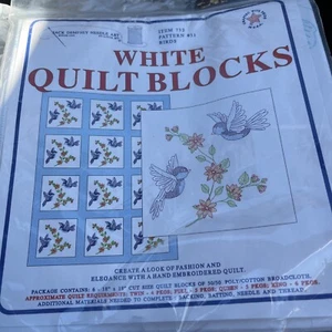 Stamped Quilt Blocks for Embroidery - Birds - Picture 1 of 3