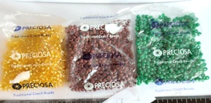 PRECIOSA LOT OF 3x 50g bags NEW Ornela rocailles Czech glass seed beads #9 - Picture 1 of 3