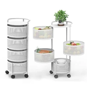 Rotating Storage Shelves Rack For Kitchen 4tier Multi Layer Removable Basket She - Picture 1 of 7
