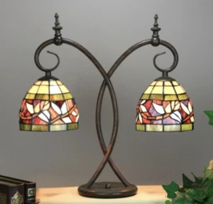 NEW! Handcrafted Stained Glass Tiffany Style Accent Lamp - 18”H x 18”W (1414) - Picture 1 of 1