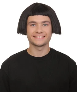 Adult Men’s Children’s Book Animated Movie Villian Black Bob Wig,HM-1568 - Picture 1 of 9