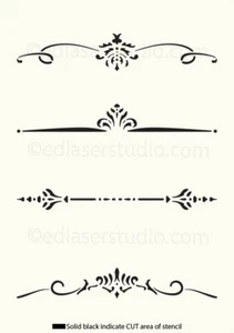 Scroll Stencil Header Vintage Paint Wall Furniture Cardmaking Craft Reusable SC2 - Picture 1 of 13