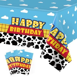 3 Pack Cartoon Story Birthday Party Supplies Cow Pattern Printed Table Cover ... - Picture 1 of 7