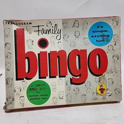 Family Bingo Transogram Toys And Games 1964 Vintage Board Game Incomplete  - Image 1 of 4