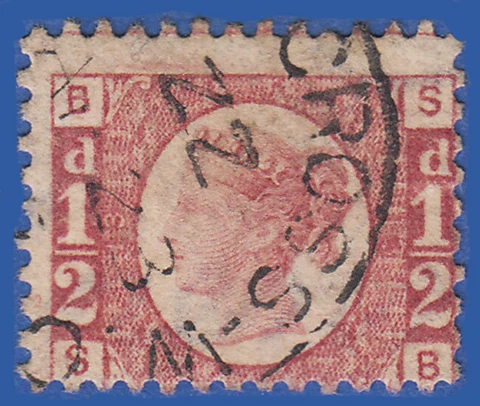 GB QV 1870 1/2d ROSE PLATE 13 SB SG49 GU CDS Cover