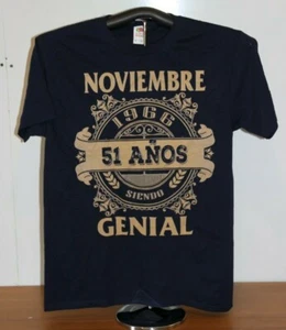 NOVIEMBRE 1966 51 ANOS SIENDO GENIAL T-shirt media, blu - Foto 1 di 4