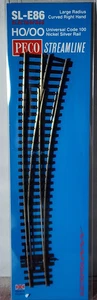 Right Hand large radius curve turnout switch Code 100 NS PECO SL-E86 Electrofrog - Picture 1 of 3