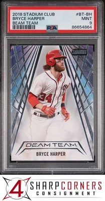 2018 STADIUM CLUB BEAM TEAM #BT-BH BRYCE HARPER POP 3 PSA 9 - Image 1 of 4