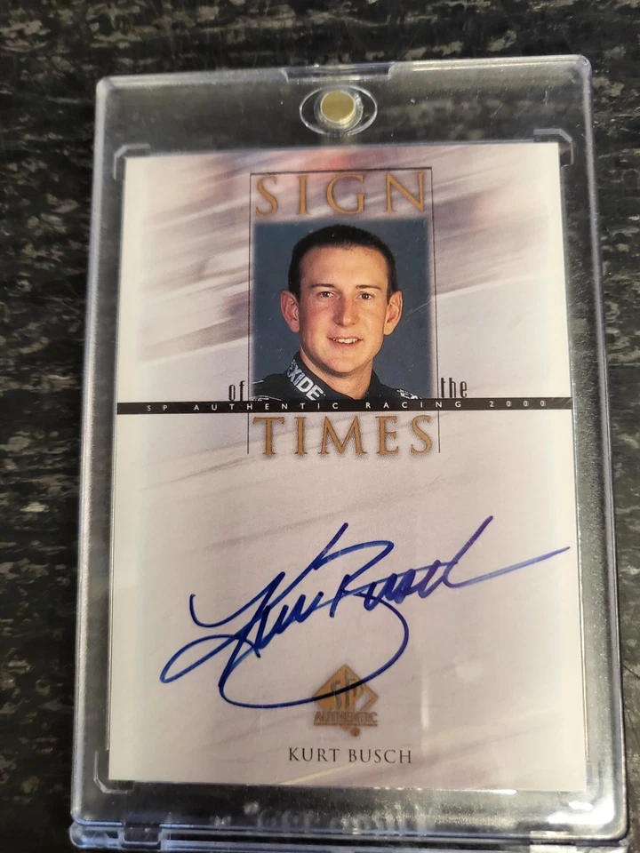 Tarjeta autografiada de Kurt Busch de carreras auténtica 2000 sp kb Foto 1 de 1