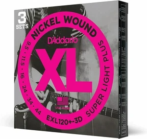 3 SETS D'ADDARIO EXL120+-3D E-GITARRENSAITEN (NICKELWICKLUNG) 9,5-44 - Bild 1 von 9
