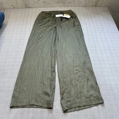 Tahari Forever Olive Wide Leg Pants Womens Medium Viscose Blend Lounge New - Image 1 of 4