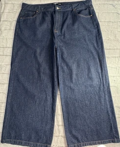 Pantalones de mezclilla George azul oscuro talla 22 pierna ancha algodón 42" W x 28" L informales - Imagen 1 de 7