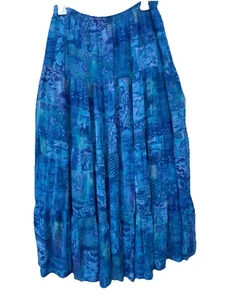Koret Francisca blue floral maxi skirt XL Flora Classic Elastic Waist Boho - Picture 1 of 7