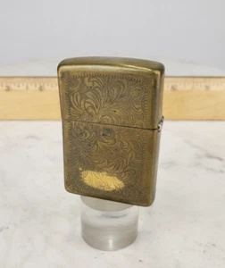 1996 Brass Vintage Zippo Lighter Bradford PA F XII Engraved Scroll - Picture 1 of 13