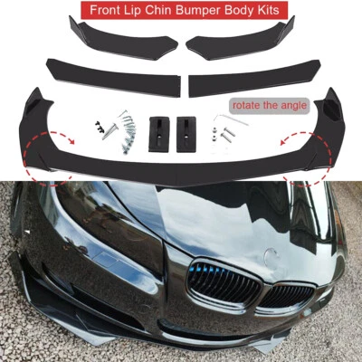 Glossy Black Front Bumper Lip Splitter Spoiler For BMW Foto 1 de 4
