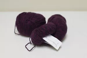 ISLAND YARNS Reclaimed Cashmere DK weight Yarn~ 2 Skeins~400 yd~purple/black - Picture 1 of 2