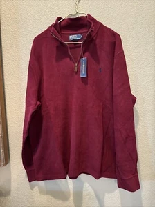 Polo Ralph Lauren Herren Burgunderrot 1/4 Zip Langarm Pullover Gr. XXL Baumwolle Neu mit Etikett - Bild 1 von 9