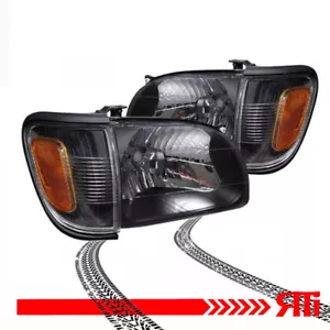 SD Toyota Tacoma 01-04 Headlight + Corner Black Housing Clear Lens V2 - Picture 1 of 2