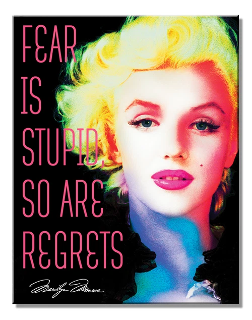 Marilyn Monroe Fear Is Stupid Tin Metal Sign Man Cave Garage Decor 12.5 X 16 - Image 1 of 1