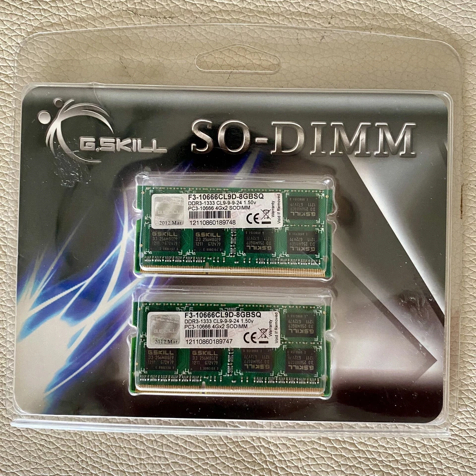 G.Skill PC3-10600 2x 4 GB SO-DIMM 1333 MHz DDR3 Pc Computer Memory RAM Stick - Image 1 of 4