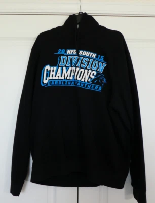 Carolina Panthers 2015 NFC South DIV Champions Hood Sweatshirt XL Majestic FTBL - Image 1 of 4