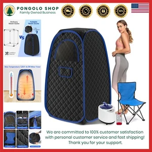 Portable Sauna Box Steam Tent Complete Set Home Use Folding Chair Remote - Picture 1 of 9