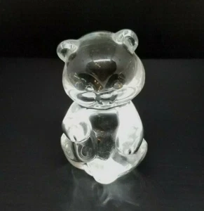 Teddy Bear Figurine Art Glass Paperweight Collectible Décor Heavy  - Picture 1 of 4