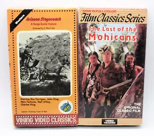 THE LAST OF THE MOHICANS & ARIZONA STAGECOACH 2 VHS Video Tapes Classic Westerns - Foto 1 di 4