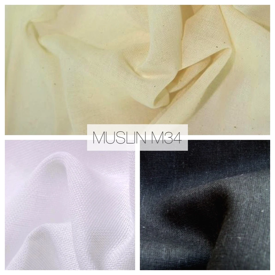 £2.25 Muslin (cheesecloth) sold by the metre | 140cm wide | Midtex M34 Mtex