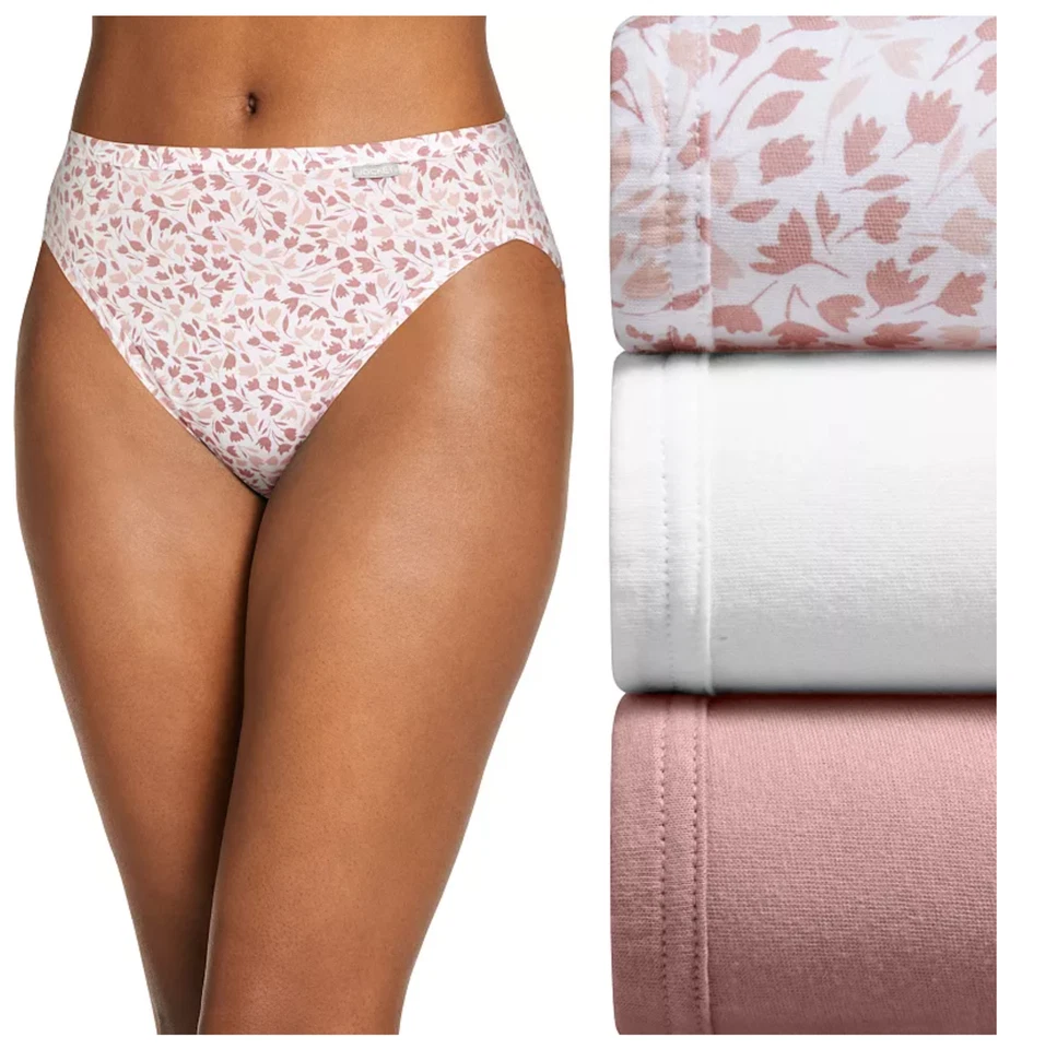 Paquete de 3 ropa interior cómoda de algodón de corte francés (prime floral) para mujer Jockey Foto 1 de 2