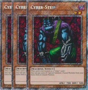 Yu-Gi-Oh! 3x Cyber-Stein RA03-EN146 Platinum Secret Rare Playset - Picture 1 of 1
