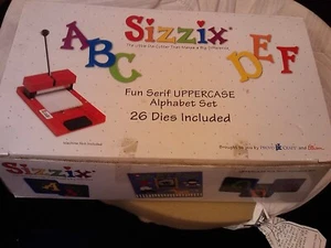 SIZZIX~FUN SERIF UPPERCASE~ALPHABET SET~26 DIES INCLUDED~A-Z DIES~PRE-OWNED - Picture 1 of 3