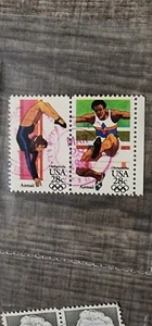 US Stamps, Scott#? 28c '84 Summer Olympics 1983 Used Pair - #B388 - Picture 1 of 3