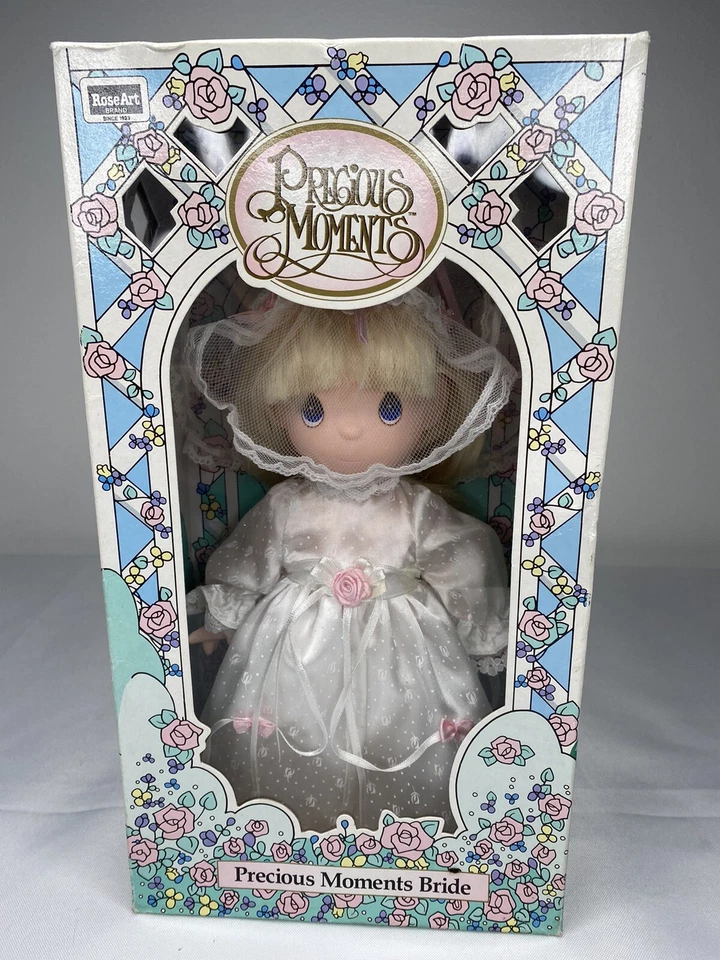 Precious Moments Bride 10 Inch Vinyl Doll Blond Rose Arts 1992