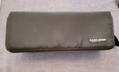 Case Logic 15 Cassette Tape Holder Black w/Zipper & Strap Vintage Pre Owned  - Image 1 of 3