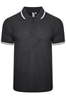 Mens Polo Shirt Short Sleeve Plain Tipping Collar Pique T Shirt Shirt Summer Top