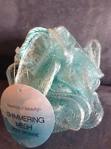 ESSENCE OF BEAUTY SEAFOAM GREEN SHIMMERING MESH BODY SPONGE - BRAND NEW - Picture 1 of 2