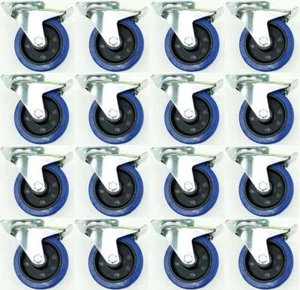 16x 125mm SL Möbelrollen m. Bremse Rollen Möbel Transportrollen Lenkrollen Gummi - Bild 1 von 11