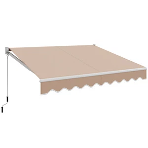 10'x 8' Retractable Awning Aluminum Patio Sun Shade Awning Cover w/Crank Handle - Picture 1 of 8