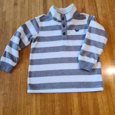 Camisa Carter's Niños Gris/Blanca Imitación Sherpa Forrada Cuello y Zorro Bordado Nueva Sin Etiquetas 4 Foto 1 de 4