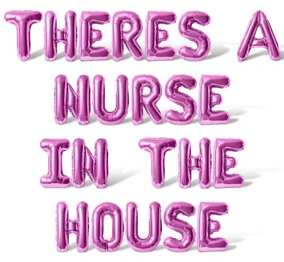 Hay una enfermera en la casa Carta Globo Banner - Decoración Fiesta Día de Graduación Foto 1 de 4
