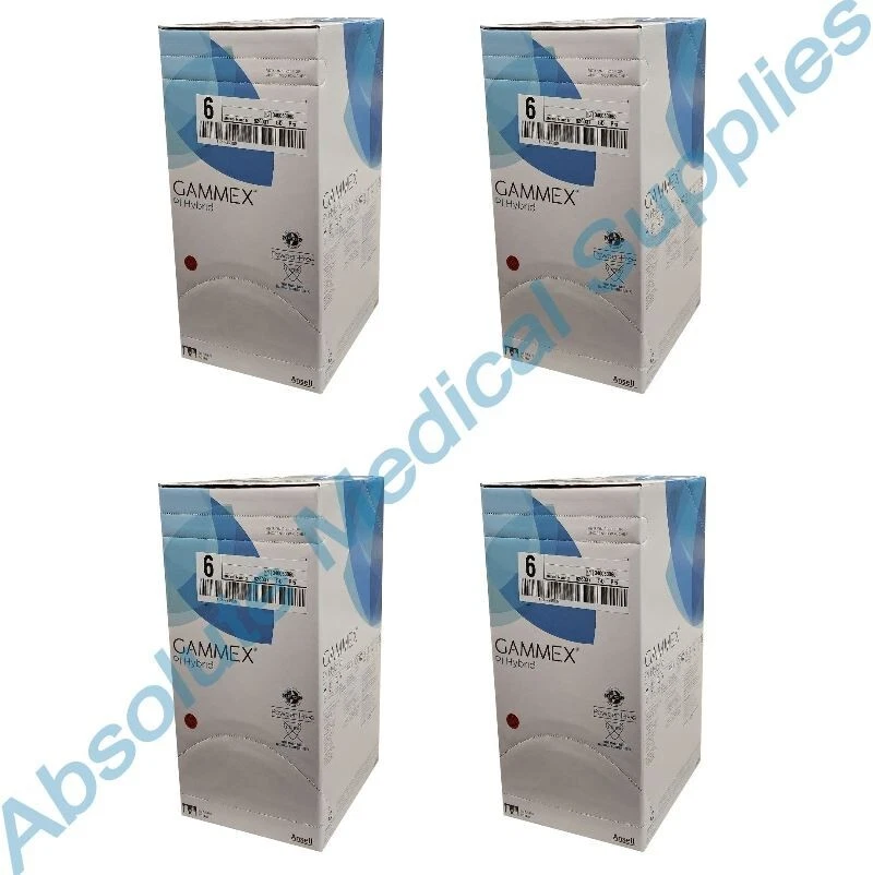 *50-Pairs* Ansell Gammex PI Hybrid PF Surgical Size-6.0 Gloves 340063060
