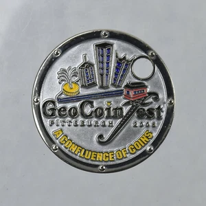 2008 Pittsburgh Geocoinfest Geocaching Geocoin Pathtag Trackable Unactivated - Picture 1 of 5