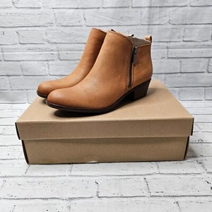 Lucky Brand Women's Basel Ankle Boots Goat Tide Leather Wheat Brown Size UK 8 - Picture 1 of 9